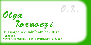 olga kormoczi business card